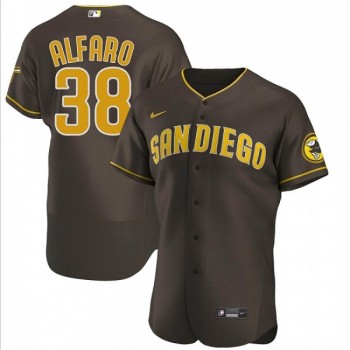 Men's San Diego Padres #38 Jorge Alfaro Brown Flex Base Stitched Baseball Jersey Men's San Diego Padres #38 Jorge Alfaro Brown Flex Base Stitched Baseball Jersey