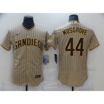 Men's San Diego Padres #44 Joe Musgrove Tan Brown Flex Base Stitched Jersey Men's San Diego Padres #44 Joe Musgrove Tan Brown Flex Base Stitched Jersey