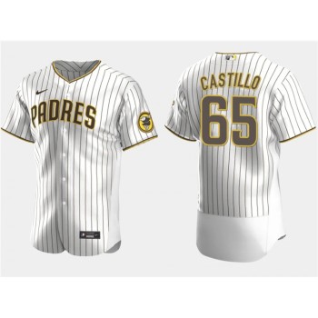 Men's San Diego Padres #65 Jose Castillo White Flex Base Stitched Baseball Jersey Men's San Diego Padres #65 Jose Castillo White Flex Base Stitched Baseball Jersey