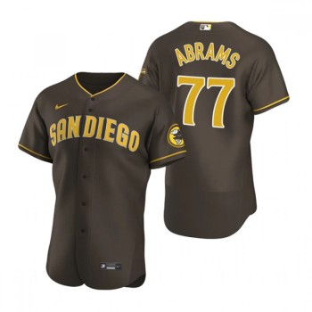 Men's San Diego Padres #77 C.J. Abrams Brown Flex Base Stitched Baseball Jersey Men's San Diego Padres #77 C.J. Abrams Brown Flex Base Stitched Baseball Jersey
