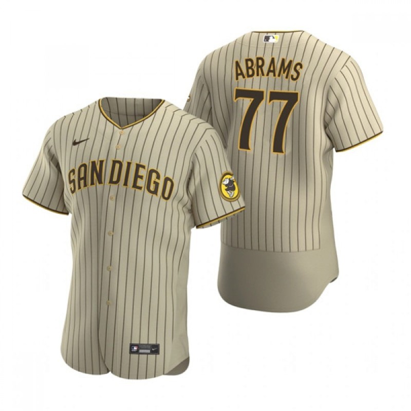 Men's San Diego Padres #77 C.J. Abrams Tan Flex Base Stitched Baseball Jersey Men's San Diego Padres #77 C.J. Abrams Tan Flex Base Stitched Baseball Jersey