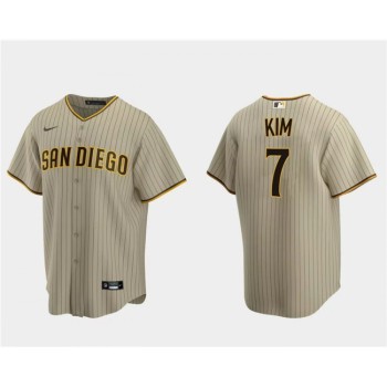 Men's San Diego Padres #7 Ha-Seong Kim Tan Cool Base Stitched Jersey Men's San Diego Padres #7 Ha-Seong Kim Tan Cool Base Stitched Jersey