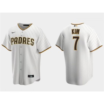 Men's San Diego Padres #7 Ha-Seong Kim White Cool Base Stitched Jersey Men's San Diego Padres #7 Ha-Seong Kim White Cool Base Stitched Jersey