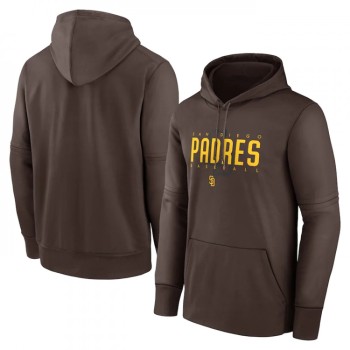 Men's San Diego Padres Brown Pregame Performance Pullover Hoodie Men's San Diego Padres Brown Pregame Performance Pullover Hoodie