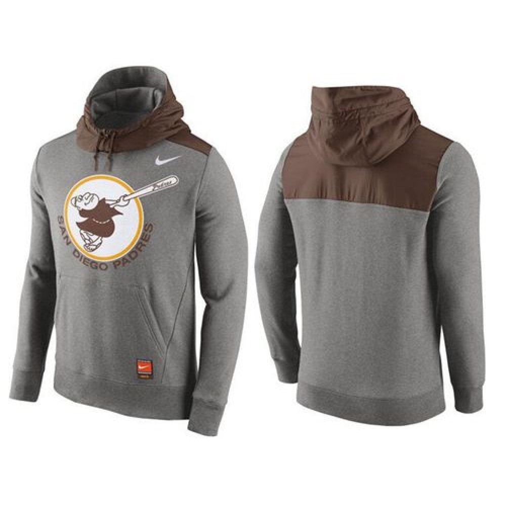 Men's San Diego Padres Gray Cooperstown Collection Hybrid Pullover Hoodie