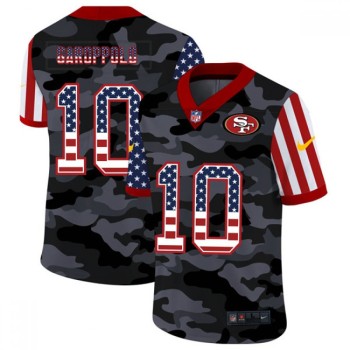 Men's San Francisco 49ers #10 Jimmy Garoppolo 2020 Camo USA Flag Limited Stitched Jersey Men's San Francisco 49ers #10 Jimmy Garoppolo 2020 Camo USA Flag Limited Stitched Jersey