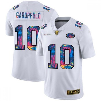Men's San Francisco 49ers #10 Jimmy Garoppolo 2020 White Crucial Catch Limited Stitched Jersey Men's San Francisco 49ers #10 Jimmy Garoppolo 2020 White Crucial Catch Limited Stitched Jersey