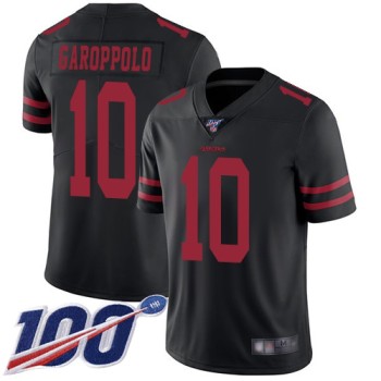 Men's San Francisco 49ers #10 Jimmy Garoppolo Black 2019 100th season Vapor Untouchable Limited Stitched NFL Jersey Men's San Francisco 49ers #10 Jimmy Garoppolo Black 2019 100th season Vapor Untouchable Limited Stitched NFL Jersey