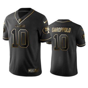 Men's San Francisco 49ers #10 Jimmy Garoppolo Black 2019 Golden Edition Limited Stitched NFL Jersey Men's San Francisco 49ers #10 Jimmy Garoppolo Black 2019 Golden Edition Limited Stitched NFL Jersey