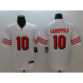 Men's San Francisco 49ers #10 Jimmy Garoppolo White Color Rush Vapor Untouchable Limited Stitched NFL Jersey Men's San Francisco 49ers #10 Jimmy Garoppolo White Color Rush Vapor Untouchable Limited Stitched NFL Jersey