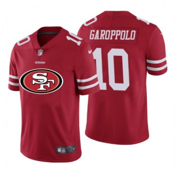 Men's San Francisco 49ers #10 Jimmy Garoppolo Red 2020 Team Big Logo Limited Stitched Jersey Men's San Francisco 49ers #10 Jimmy Garoppolo Red 2020 Team Big Logo Limited Stitched Jersey