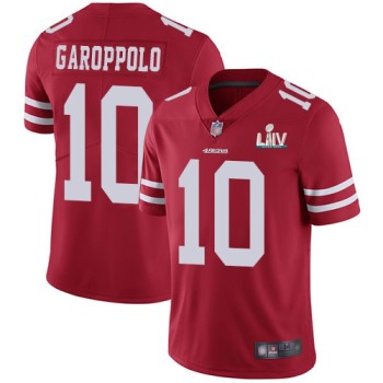 Men's San Francisco 49ers #10 Jimmy Garoppolo Red Super Bowl LIV Vaper Untouchable Limited Stitched NFL Jersey Men's San Francisco 49ers #10 Jimmy Garoppolo Red Super Bowl LIV Vaper Untouchable Limited Stitched NFL Jersey