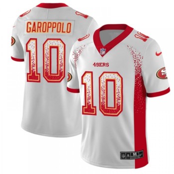 Men's San Francisco 49ers #10 Jimmy Garoppolo White 2019 Drift Fashion Color Rush Limited Stitched NFL Jersey Men's San Francisco 49ers #10 Jimmy Garoppolo White 2019 Drift Fashion Color Rush Limited Stitched NFL Jersey