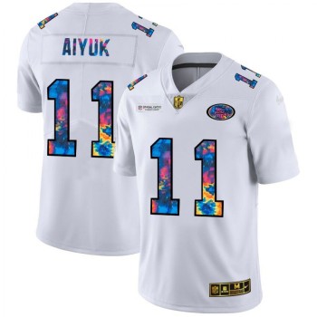 Men's San Francisco 49ers #11 Brandon Aiyuk 2020 White Crucial Catch Limited Stitched Jersey Men's San Francisco 49ers #11 Brandon Aiyuk 2020 White Crucial Catch Limited Stitched Jersey