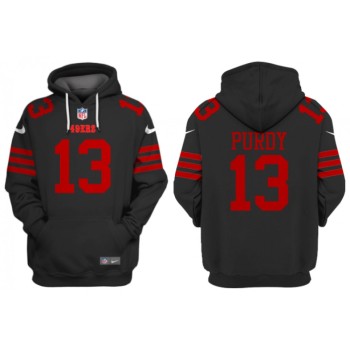 Men's San Francisco 49ers #13 Brock Purdy Black Alternate Pullover Hoodie Men's San Francisco 49ers #13 Brock Purdy Black Alternate Pullover Hoodie