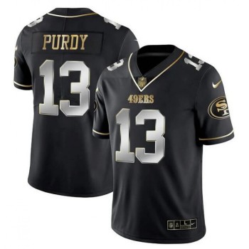 Men's San Francisco 49ers #13 Brock Purdy Black Gold Stitched Jersey Men's San Francisco 49ers #13 Brock Purdy Black Gold Stitched Jersey