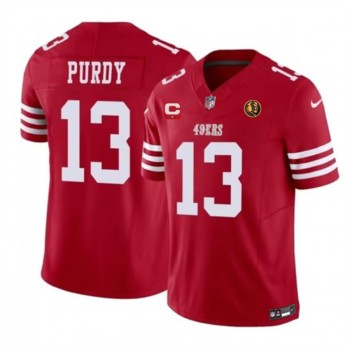Men's San Francisco 49ers #13 Brock Purdy Red 2023 F.U.S.E. With 1-star C Patch And John Madden Patch Vapor Limited Stitched Football Jersey Men's San Francisco 49ers #13 Brock Purdy Red 2023 F.U.S.E. With 1-star C Patch And John Madden Patch Vapor Limited Stitched Football Jersey