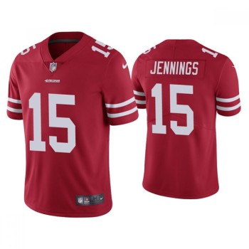 Men's San Francisco 49ers #15 Jauan Jennings 2021 Red Vapor Untouchable Limited Stitched Jersey Men's San Francisco 49ers #15 Jauan Jennings 2021 Red Vapor Untouchable Limited Stitched Jersey