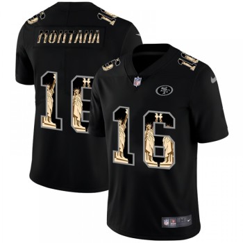 Men's San Francisco 49ers #16 Joe Montana 2019 Black Statue Of Liberty Limited Stitched NFL Jersey Men's San Francisco 49ers #16 Joe Montana 2019 Black Statue Of Liberty Limited Stitched NFL Jersey