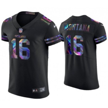Men's San Francisco 49ers #16 Joe Montana Black Edition Stitched Football Jersey Men's San Francisco 49ers #16 Joe Montana Black Edition Stitched Football Jersey