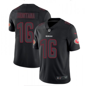 Men's San Francisco 49ers #16 Joe Montana Black Impact Limited Stitched NFL Jersey Men's San Francisco 49ers #16 Joe Montana Black Impact Limited Stitched NFL Jersey