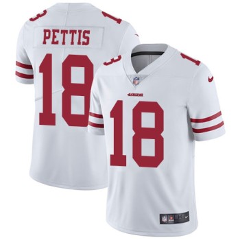 Men's San Francisco 49ers #18 Dante Pettis White Vapor Untouchable Limited Stitched NFL Jersey Men's San Francisco 49ers #18 Dante Pettis White Vapor Untouchable Limited Stitched NFL Jersey