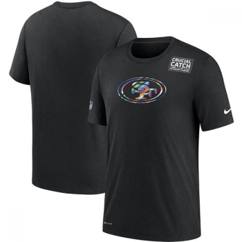 Men's San Francisco 49ers 2020 Black Sideline Crucial Catch Performance T-Shirt Men's San Francisco 49ers 2020 Black Sideline Crucial Catch Performance T-Shirt