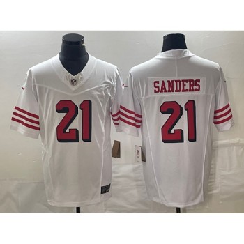 Men's San Francisco 49ers #21 Deion Sanders White 2023 F.U.S.E. Vapor Untouchable Limited Stitched Football Jersey Men's San Francisco 49ers #21 Deion Sanders White 2023 F.U.S.E. Vapor Untouchable Limited Stitched Football Jersey