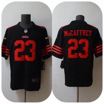 Men's San Francisco 49ers #23 Christian McCaffrey 2022 Black Vapor Untouchable Stitched Jersey Men's San Francisco 49ers #23 Christian McCaffrey 2022 Black Vapor Untouchable Stitched Jersey
