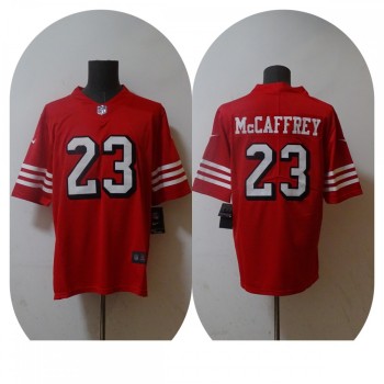 Men's San Francisco 49ers #23 Christian McCaffrey 2022 Red Vapor Untouchable Stitched Jersey Men's San Francisco 49ers #23 Christian McCaffrey 2022 Red Vapor Untouchable Stitched Jersey
