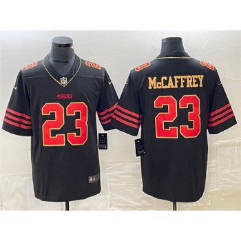 Men's San Francisco 49ers #23 Christian McCaffrey Black Stitched Jersey Men's San Francisco 49ers #23 Christian McCaffrey Black Stitched Jersey