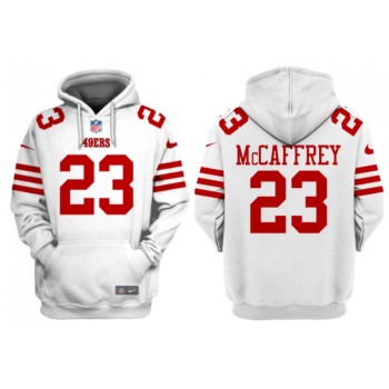 Men's San Francisco 49ers #23 Christian McCaffrey White Alternate Pullover Hoodie Men's San Francisco 49ers #23 Christian McCaffrey White Alternate Pullover Hoodie