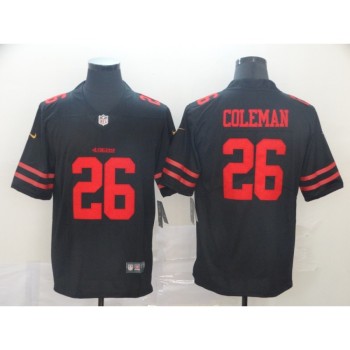 Men's San Francisco 49ers #26 Tevin Coleman Black Vapor Untouchable Limited Stitched NFL Jersey Men's San Francisco 49ers #26 Tevin Coleman Black Vapor Untouchable Limited Stitched NFL Jersey