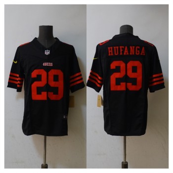 Men's San Francisco 49ers #29 Talanoa Hufanga 2023 F.U.S.E. Black Vapor Untouchable Limited Stitched Football Jersey Men's San Francisco 49ers #29 Talanoa Hufanga 2023 F.U.S.E. Black Vapor Untouchable Limited Stitched Football Jersey