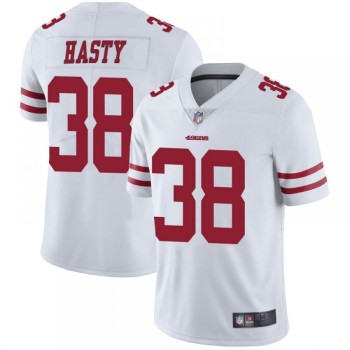 Men's San Francisco 49ers #38 JaMycal Hasty White Vapor Untouchable Limited Stitched Jersey Men's San Francisco 49ers #38 JaMycal Hasty White Vapor Untouchable Limited Stitched Jersey