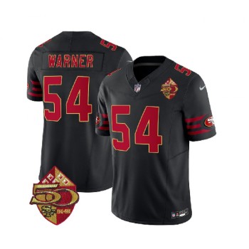 Men's San Francisco 49ers #54 Fred Warner Black 2023 F.U.S.E. 50th Patch Vapor Limited Stitched Football Jersey Men's San Francisco 49ers #54 Fred Warner Black 2023 F.U.S.E. 50th Patch Vapor Limited Stitched Football Jersey