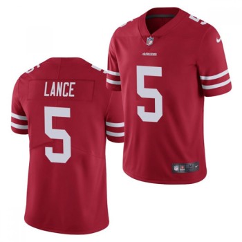 Men's San Francisco 49ers #5 Trey Lance 2021 Vapor Untouchable Stitched NFL Jersey Men's San Francisco 49ers #5 Trey Lance 2021 Vapor Untouchable Stitched NFL Jersey