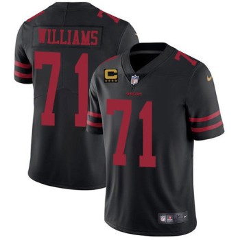 Men's San Francisco 49ers #71 Trent Williams Black With C Patch Vapor Untouchable Limited Stitched Football Jersey Men's San Francisco 49ers #71 Trent Williams Black With C Patch Vapor Untouchable Limited Stitched Football Jersey