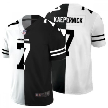 Men's San Francisco 49ers #7 Colin Kaepernick Black & White Split Limited Stitched Jersey Men's San Francisco 49ers #7 Colin Kaepernick Black & White Split Limited Stitched Jersey