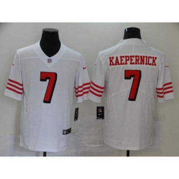Men's San Francisco 49ers #7 Colin Kaepernick New White Vapor Untouchable Limited Stitched Jersey Men's San Francisco 49ers #7 Colin Kaepernick New White Vapor Untouchable Limited Stitched Jersey