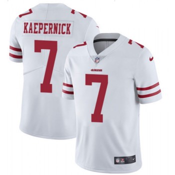 Men's San Francisco 49ers #7 Colin Kaepernick White 2018 Vapor Untouchable Limited NFL Stitched Jersey Men's San Francisco 49ers #7 Colin Kaepernick White 2018 Vapor Untouchable Limited NFL Stitched Jersey