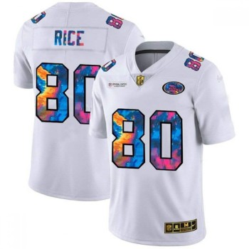 Men's San Francisco 49ers #80 Jerry Rice 2020 White Crucial Catch Limited Stitched Jersey Men's San Francisco 49ers #80 Jerry Rice 2020 White Crucial Catch Limited Stitched Jersey