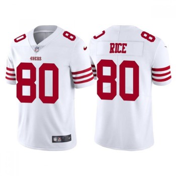 Men's San Francisco 49ers #80 Jerry Rice 2022 New White Vapor Untouchable Stitched Football Jersey Men's San Francisco 49ers #80 Jerry Rice 2022 New White Vapor Untouchable Stitched Football Jersey