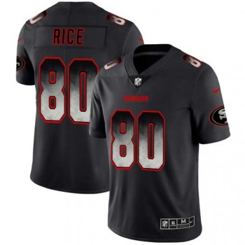 Men's San Francisco 49ers #80 Jerry Rice Black 2019 Smoke Fashion Limited Stitched NFL Jersey Men's San Francisco 49ers #80 Jerry Rice Black 2019 Smoke Fashion Limited Stitched NFL Jersey