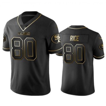 Men's San Francisco 49ers #80 Jerry Rice Black Gold Stitched Jersey Men's San Francisco 49ers #80 Jerry Rice Black Gold Stitched Jersey