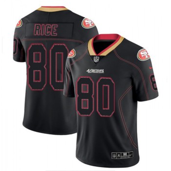 Men's San Francisco 49ers #80 Jerry Rice Lights Out Black Color Rush Limited Jersey Men's San Francisco 49ers #80 Jerry Rice Lights Out Black Color Rush Limited Jersey