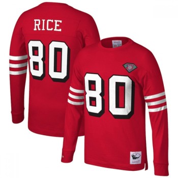 Men's San Francisco 49ers #80 Jerry Rice Red Long Sleeve Jersey Men's San Francisco 49ers #80 Jerry Rice Red Long Sleeve Jersey