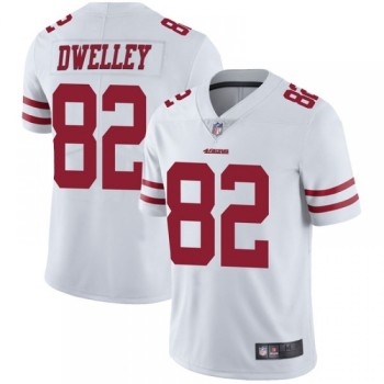 Men's San Francisco 49ers #82 Ross Dwelley White Vapor Untouchable Limited Stitched Jersey Men's San Francisco 49ers #82 Ross Dwelley White Vapor Untouchable Limited Stitched Jersey