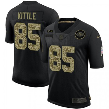 Men's San Francisco 49ers #85 George Kittle 2020 Black Camo Salute To Service Limited Stitched Jersey Men's San Francisco 49ers #85 George Kittle 2020 Black Camo Salute To Service Limited Stitched Jersey
