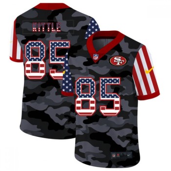 Men's San Francisco 49ers #85 George Kittle 2020 Camo USA Flag Limited Stitched Jersey Men's San Francisco 49ers #85 George Kittle 2020 Camo USA Flag Limited Stitched Jersey